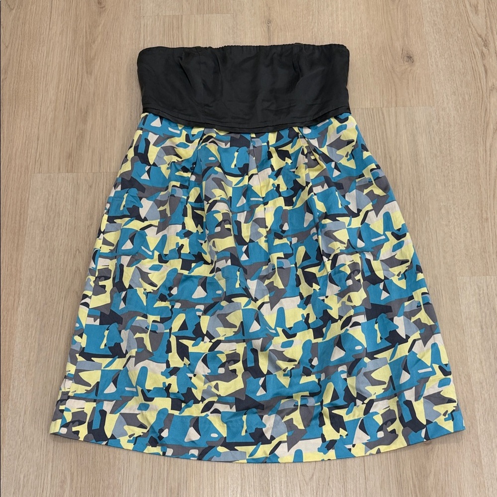 NWT Limited 10 Strapless Black and Multicolor Patterned Dress